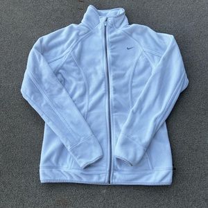 Women’s white vintage Nike fleece zip up